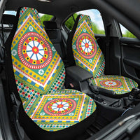 Sicily Italy Carretto Siciliano Car Seat Cover Green Sicilian Cart Wheel Pattern