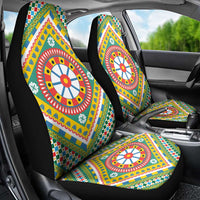Sicily Italy Carretto Siciliano Car Seat Cover Green Sicilian Cart Wheel Pattern