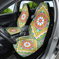 Sicily Italy Carretto Siciliano Car Seat Cover Green Sicilian Cart Wheel Pattern