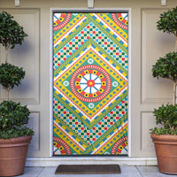 Sicily Italy Carretto Siciliano Door Cover Green Sicilian Cart Wheel Pattern