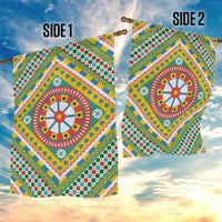 Sicily Italy Carretto Siciliano Garden Flag Green Sicilian Cart Wheel Pattern