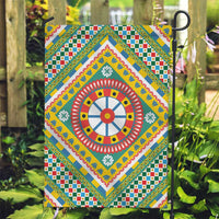 Sicily Italy Carretto Siciliano Garden Flag Green Sicilian Cart Wheel Pattern