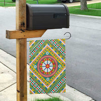 Sicily Italy Carretto Siciliano Garden Flag Green Sicilian Cart Wheel Pattern