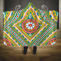 Sicily Italy Carretto Siciliano Hooded Blanket Green Sicilian Cart Wheel Pattern