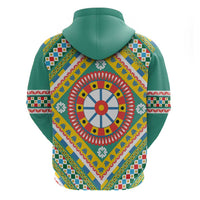 Sicily Italy Carretto Siciliano Hoodie Green Sicilian Cart Wheel Pattern