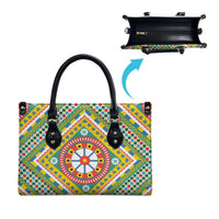 Sicily Italy Carretto Siciliano Leather Bag Green Sicilian Cart Wheel Pattern