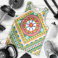 Sicily Italy Carretto Siciliano Men Tank Top Green Sicilian Cart Wheel Pattern