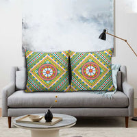 Sicily Italy Carretto Siciliano Pillow Cover Green Sicilian Cart Wheel Pattern