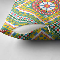 Sicily Italy Carretto Siciliano Pillow Cover Green Sicilian Cart Wheel Pattern