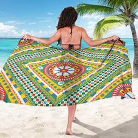 Sicily Italy Carretto Siciliano Sarong Green Sicilian Cart Wheel Pattern