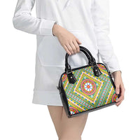 Sicily Italy Carretto Siciliano Shoulder Handbag Green Sicilian Cart Wheel Pattern