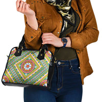 Sicily Italy Carretto Siciliano Shoulder Handbag Green Sicilian Cart Wheel Pattern