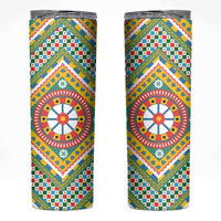 Sicily Italy Carretto Siciliano Skinny Tumbler Green Sicilian Cart Wheel Pattern