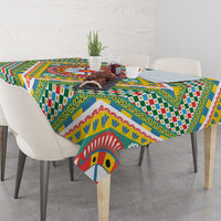 Sicily Italy Carretto Siciliano Tablecloth Green Sicilian Cart Wheel Pattern