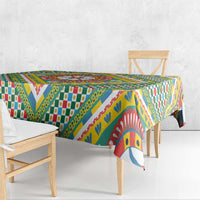 Sicily Italy Carretto Siciliano Tablecloth Green Sicilian Cart Wheel Pattern