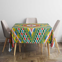 Sicily Italy Carretto Siciliano Tablecloth Green Sicilian Cart Wheel Pattern