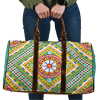 Sicily Italy Carretto Siciliano Travel Bag Green Sicilian Cart Wheel Pattern