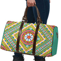 Sicily Italy Carretto Siciliano Travel Bag Green Sicilian Cart Wheel Pattern