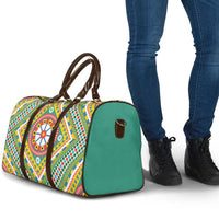 Sicily Italy Carretto Siciliano Travel Bag Green Sicilian Cart Wheel Pattern