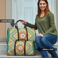 Sicily Italy Carretto Siciliano Travel Bag Green Sicilian Cart Wheel Pattern