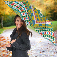 Sicily Italy Carretto Siciliano Umbrella Green Sicilian Cart Wheel Pattern