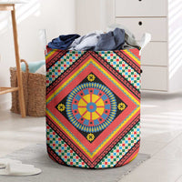 Sicily Italy Carretto Siciliano Laundry Basket Red Sicilian Cart Wheel Pattern