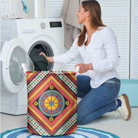 Sicily Italy Carretto Siciliano Laundry Basket Red Sicilian Cart Wheel Pattern