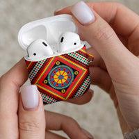 Sicily Italy Carretto Siciliano AirPods Case Red Sicilian Cart Wheel Pattern