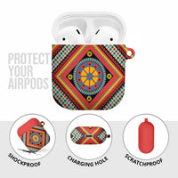 Sicily Italy Carretto Siciliano AirPods Case Red Sicilian Cart Wheel Pattern