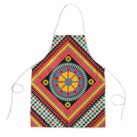 Sicily Italy Carretto Siciliano Apron Red Sicilian Cart Wheel Pattern