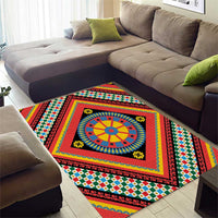Sicily Italy Carretto Siciliano Area Rug Red Sicilian Cart Wheel Pattern