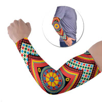 Sicily Italy Carretto Siciliano Arm Sleeves Red Sicilian Cart Wheel Pattern