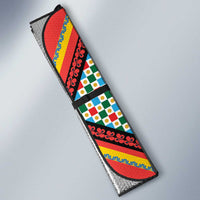 Sicily Italy Carretto Siciliano Auto Sun Shade Red Sicilian Cart Wheel Pattern