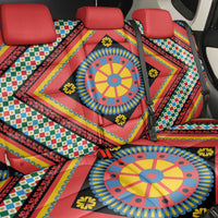 Sicily Italy Carretto Siciliano Back Car Seat Cover Red Sicilian Cart Wheel Pattern