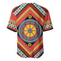 Sicily Italy Carretto Siciliano Baseball Jersey Red Sicilian Cart Wheel Pattern