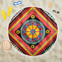 Sicily Italy Carretto Siciliano Beach Blanket Red Sicilian Cart Wheel Pattern