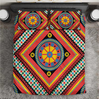 Sicily Italy Carretto Siciliano Bedding Set Red Sicilian Cart Wheel Pattern