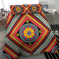 Sicily Italy Carretto Siciliano Bedding Set Red Sicilian Cart Wheel Pattern