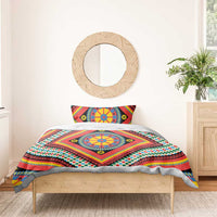 Sicily Italy Carretto Siciliano Bedding Set Red Sicilian Cart Wheel Pattern