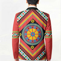 Sicily Italy Carretto Siciliano Blazer Red Sicilian Cart Wheel Pattern