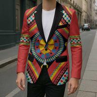 Sicily Italy Carretto Siciliano Blazer Red Sicilian Cart Wheel Pattern