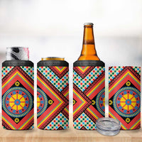 Sicily Italy Carretto Siciliano 4 in 1 Can Cooler Tumbler Red Sicilian Cart Wheel Pattern