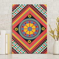 Sicily Italy Carretto Siciliano Canvas Wall Art Red Sicilian Cart Wheel Pattern