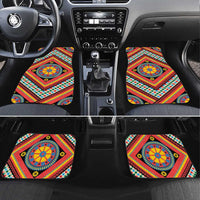 Sicily Italy Carretto Siciliano Car Mats Red Sicilian Cart Wheel Pattern