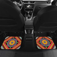 Sicily Italy Carretto Siciliano Car Mats Red Sicilian Cart Wheel Pattern