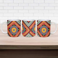 Sicily Italy Carretto Siciliano Ceramic Mug Red Sicilian Cart Wheel Pattern