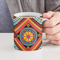 Sicily Italy Carretto Siciliano Ceramic Mug Red Sicilian Cart Wheel Pattern
