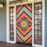 Sicily Italy Carretto Siciliano Door Cover Red Sicilian Cart Wheel Pattern