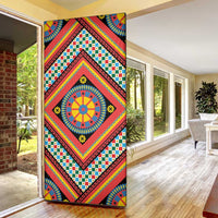 Sicily Italy Carretto Siciliano Door Cover Red Sicilian Cart Wheel Pattern