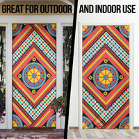 Sicily Italy Carretto Siciliano Door Cover Red Sicilian Cart Wheel Pattern
